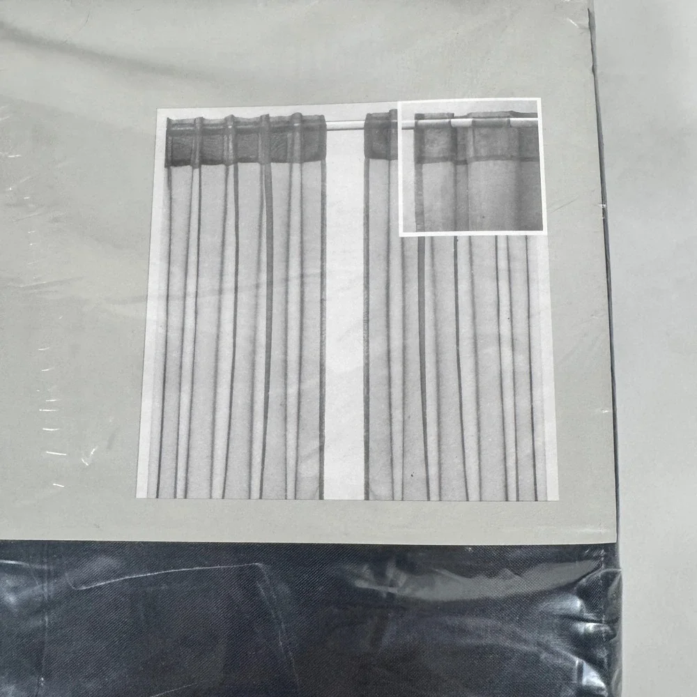 Ikea Sarita Black Sheer Curtains Twin Pack 2 Panels 57